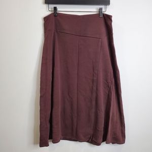 Patagonia Split Front Brown Midi Skirt, Size Medium